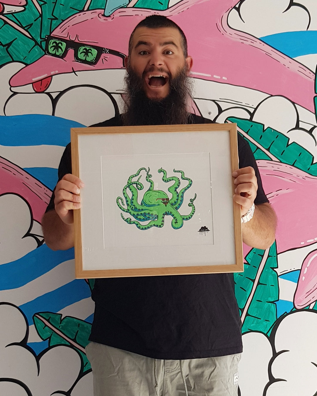 *SOLD* Greggo the Gregarious Green Octopus- Original Painting