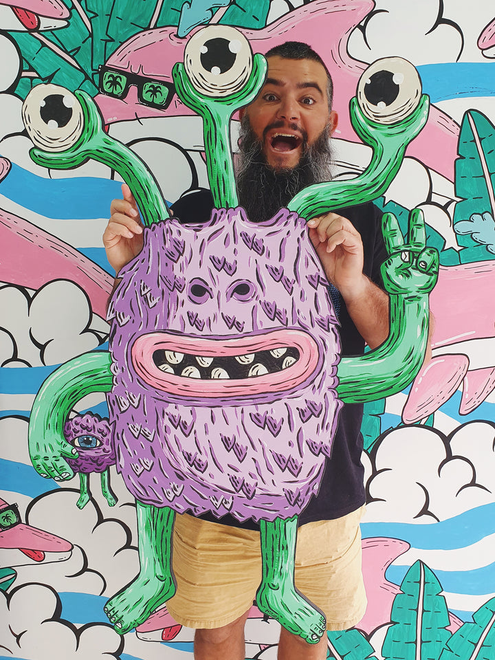 *SOLD* Fluffy the Extraterrestrial  - Original Painting