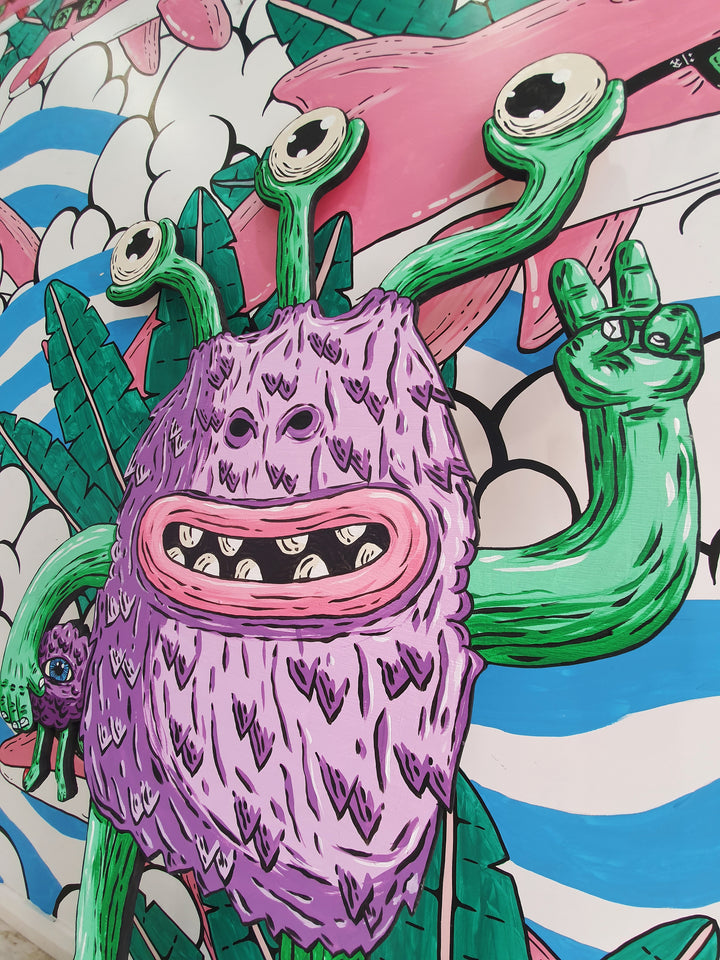 *SOLD* Fluffy the Extraterrestrial  - Original Painting