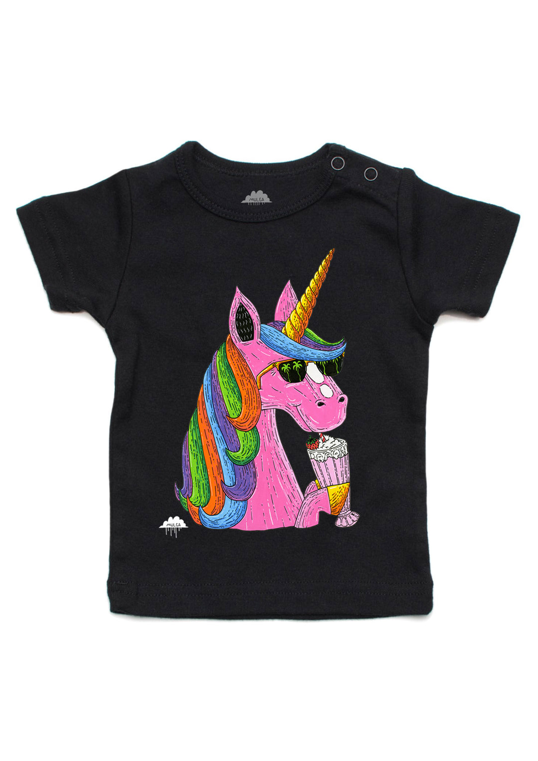 Millie the Milkshake Unicorn - Baby Tee - Black
