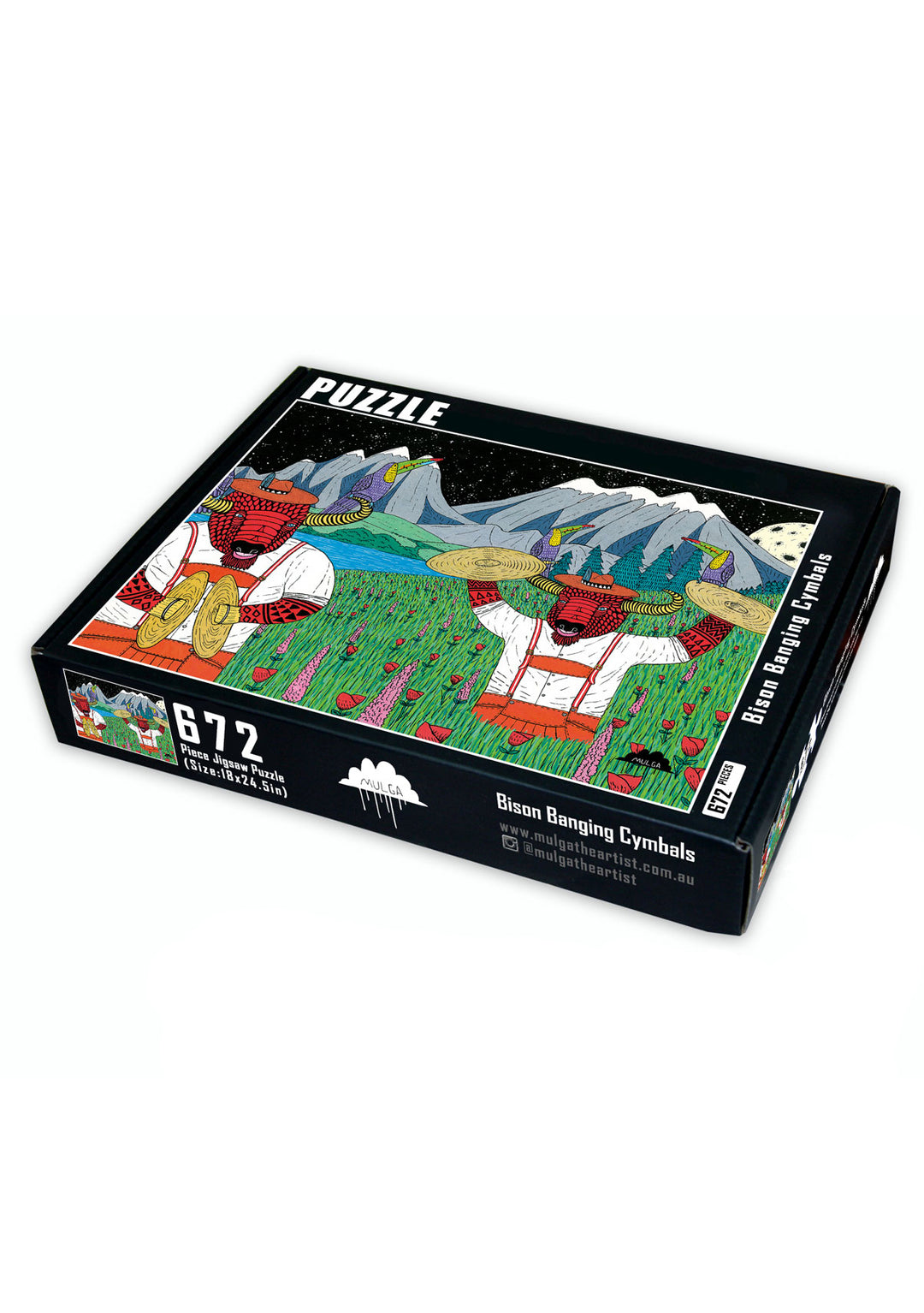 'Bison Banged Cymbals' - 672 Piece Large Puzzle