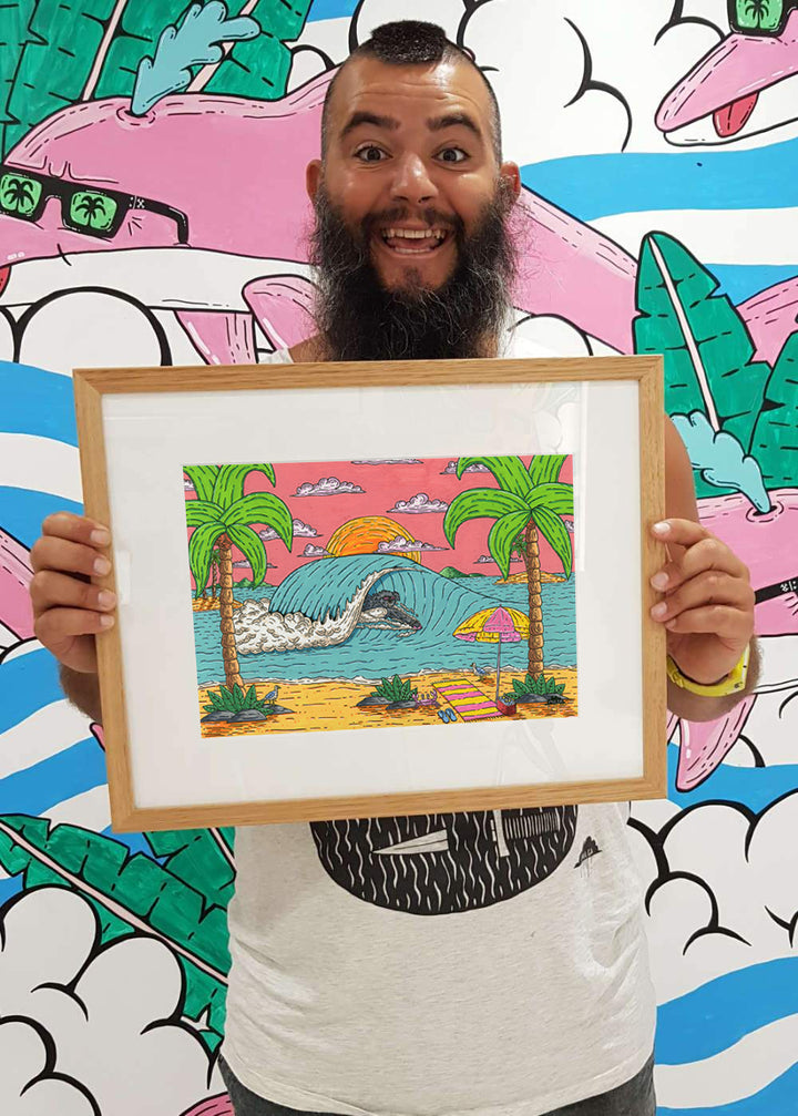 *SOLD* Barry the Bodysurfing Koala  - Original Painting