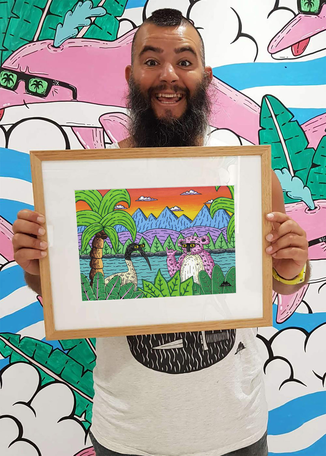 *SOLD* Brendan the Bin Chicken and Ted the Koala  - Original Painting