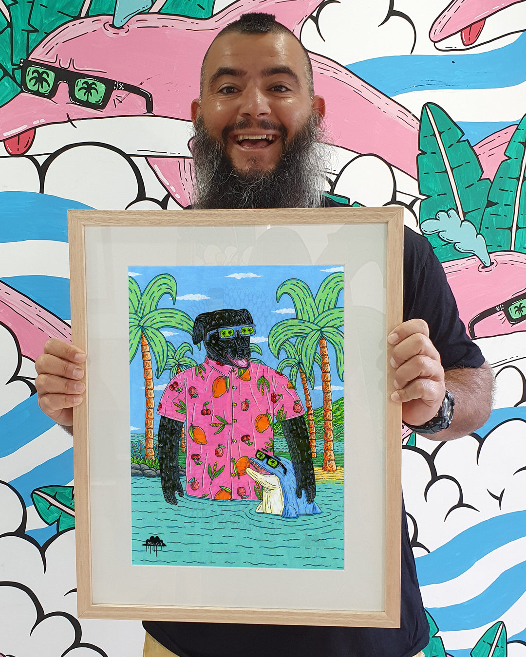 *SOLD* Danny the Dog and Denton the Dolphin - Original Painting