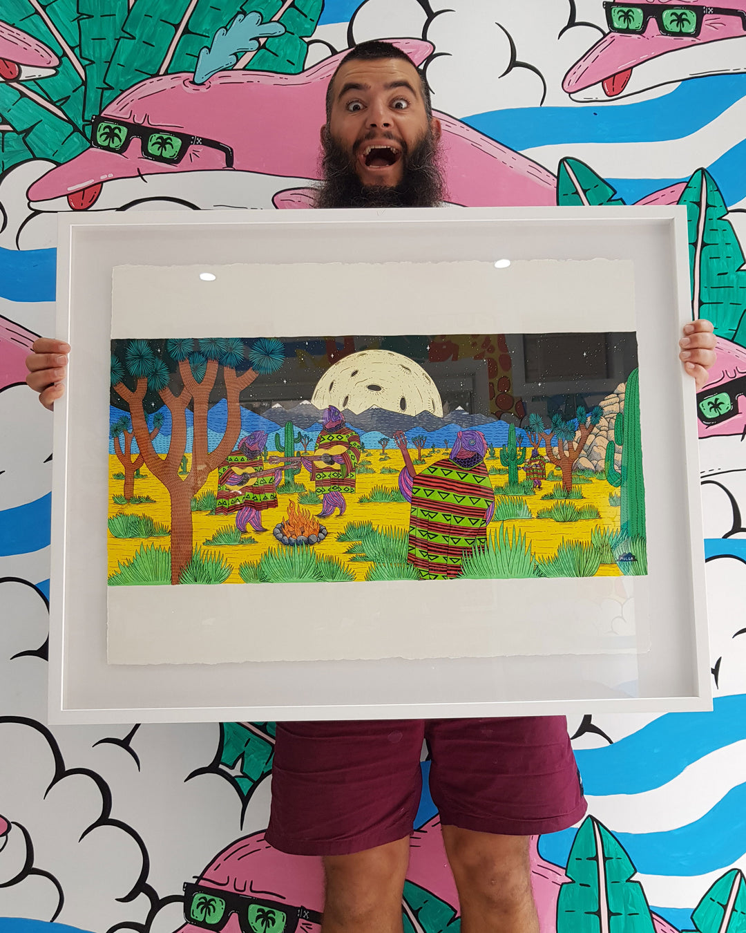 *SOLD* Fishes in Ponchos - Original Painting