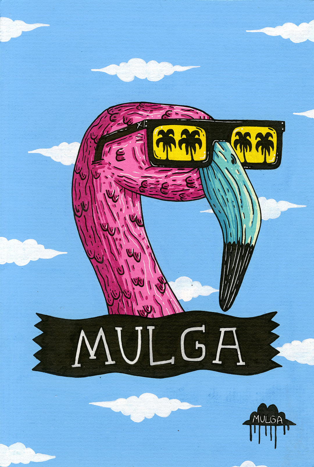 *SOLD* Freddy the Flamingo - Original Painting