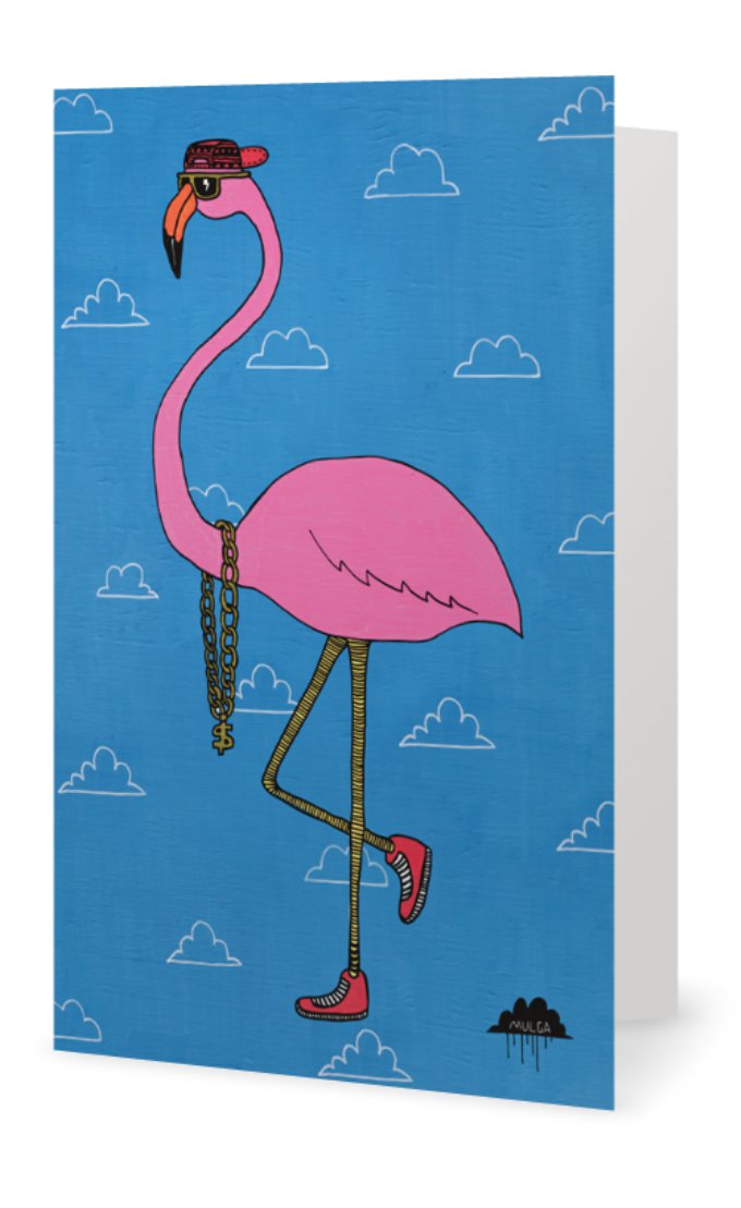 Frederick the Flamingo-Greeting Card