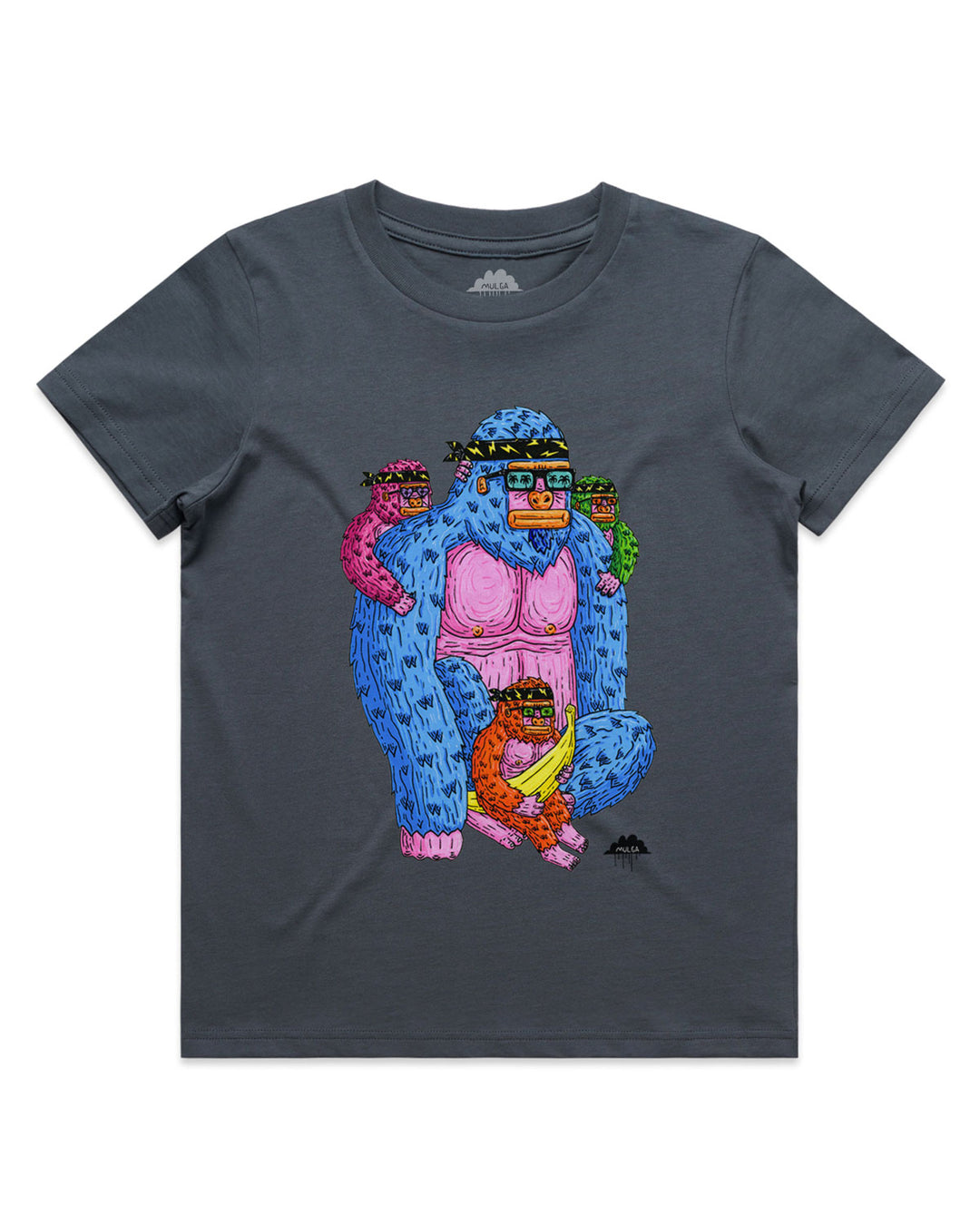 Gordie the Gorilla - Kids Tee - Petrol Blue