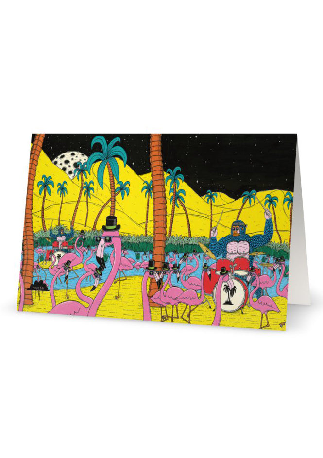 Gorillas on Drums-Greeting Card