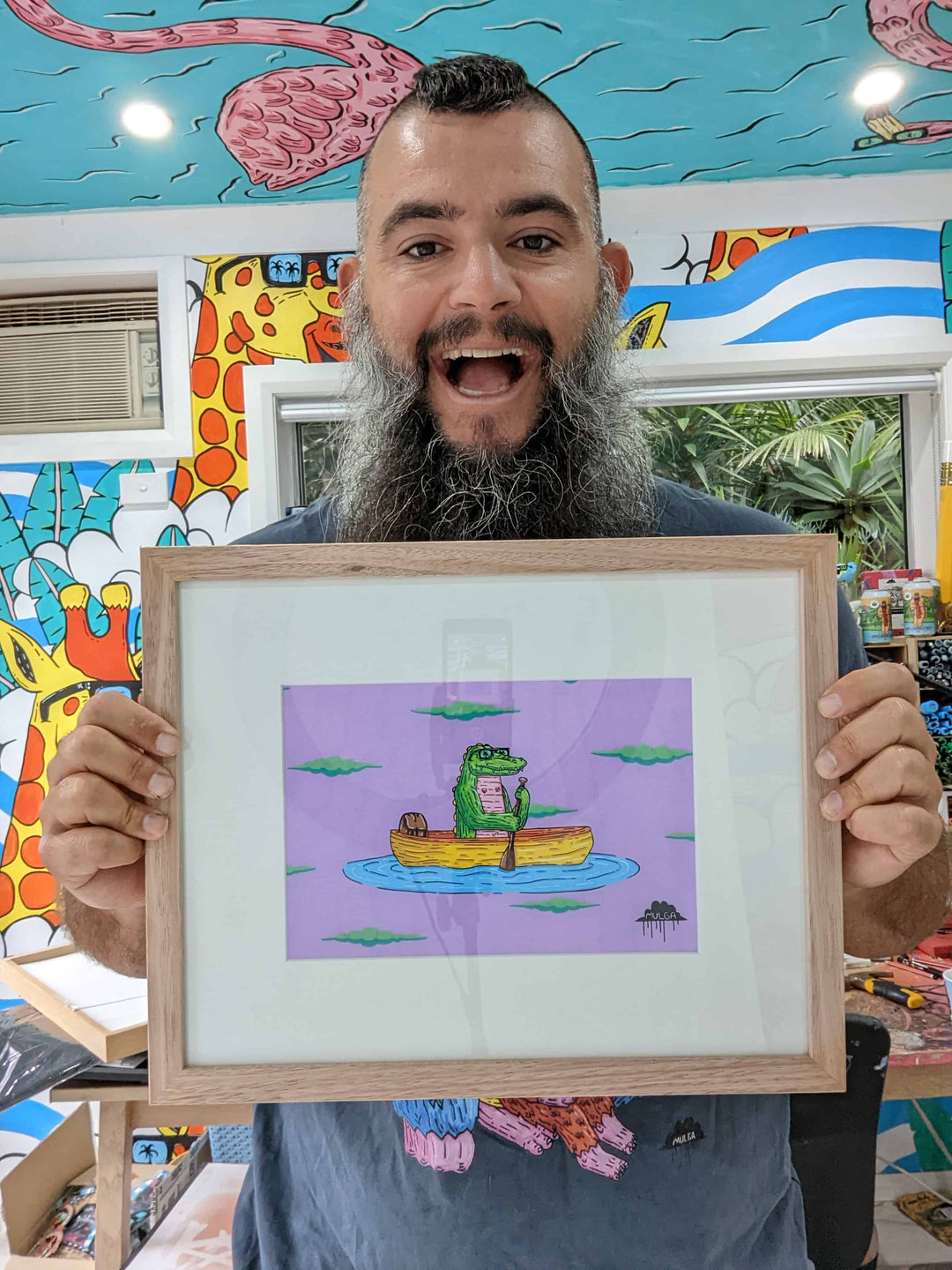 *SOLD* Carlton the Canoeing Croc - Original Painting
