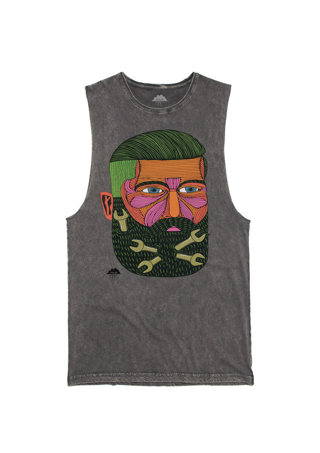 Spanner Beard Samson-Men's Tank-Black Stone