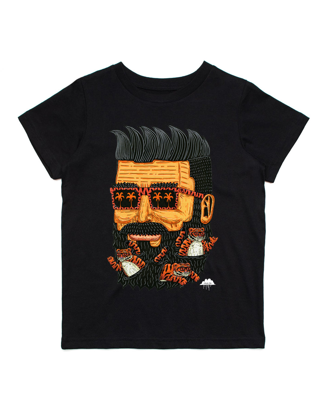 Tiger Beard Brenden - Kids Tee - Black