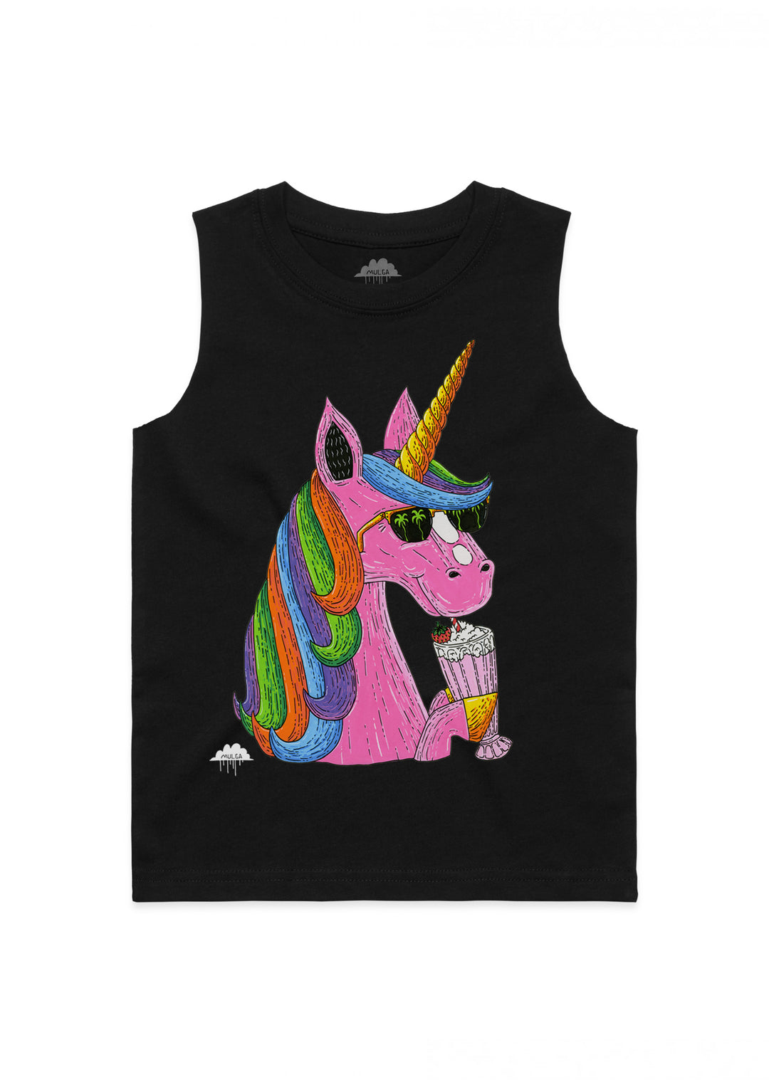 Millie the Milkshake Unicorn - Kids Tank - Black