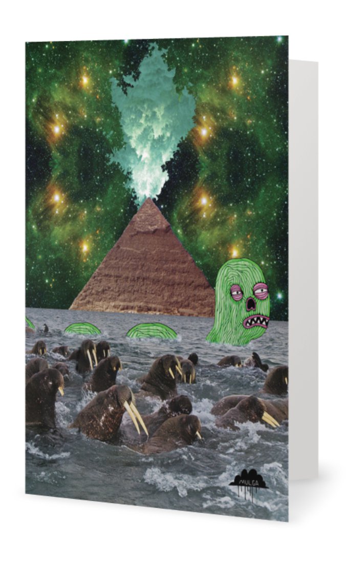 Walrus Pyramid-Greeting Card