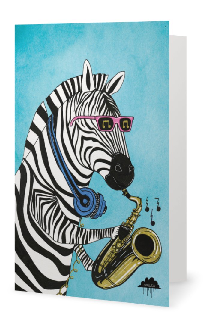 Zan the Zebra-Greeting Card