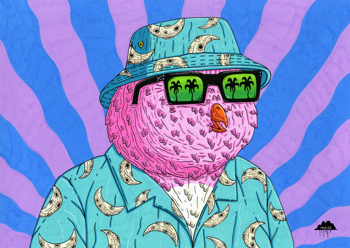 Charlie Moon the Funky Owl - Fine Art Print