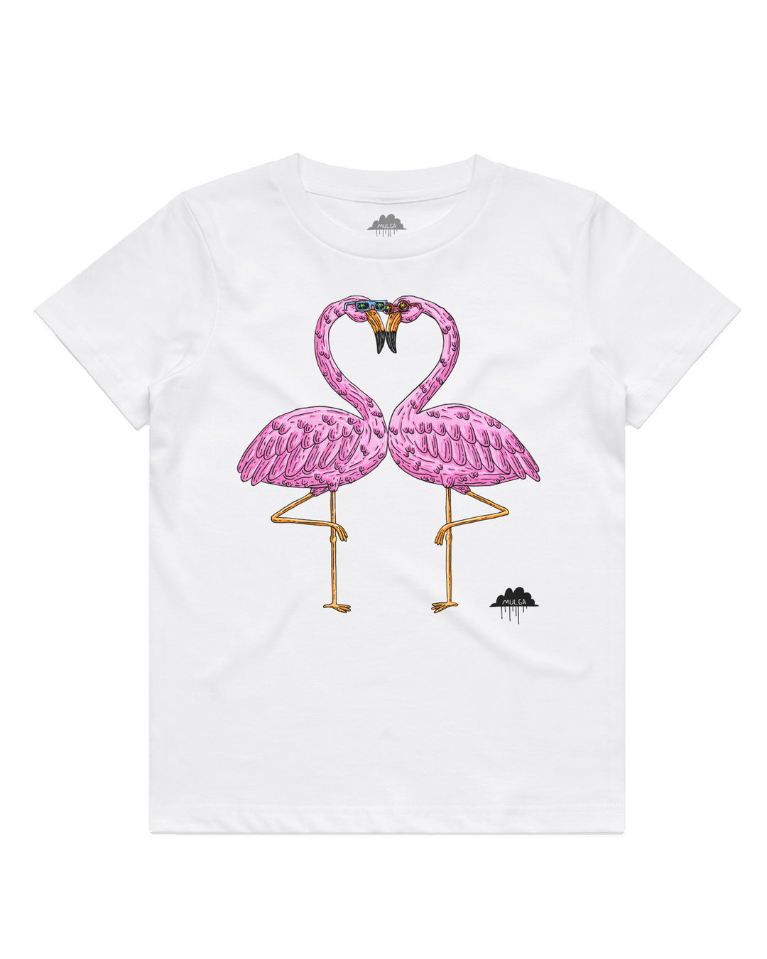 Fritz & Frieda the Flamingos - Kids Tee - White