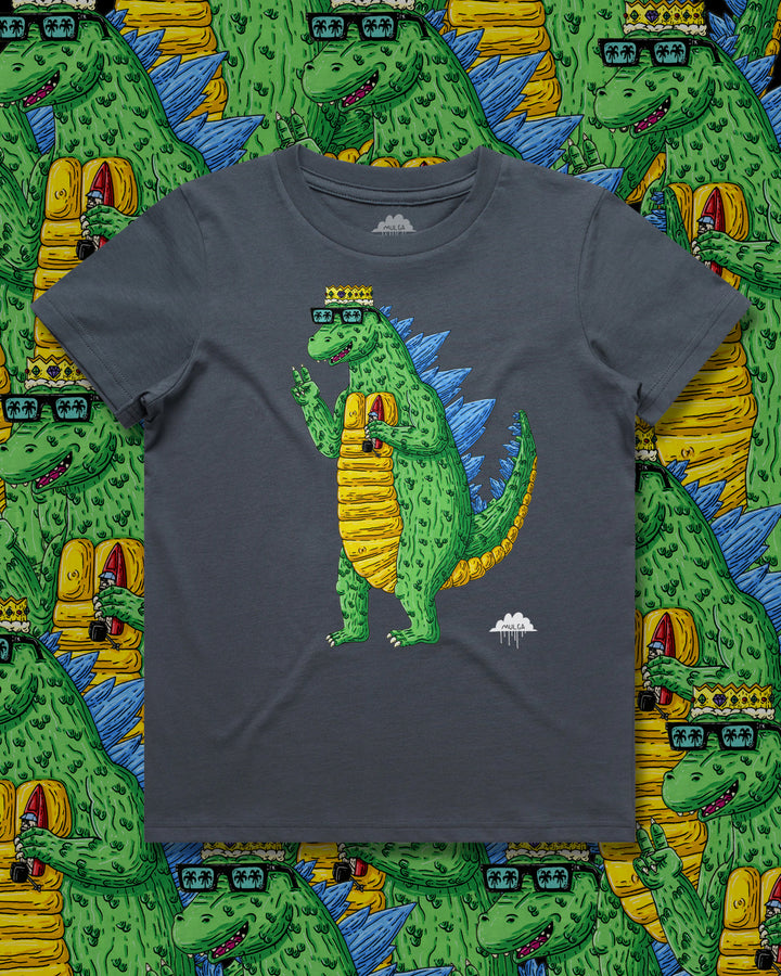 Garth the Godzilla - Kids Tee - Petrol Blue