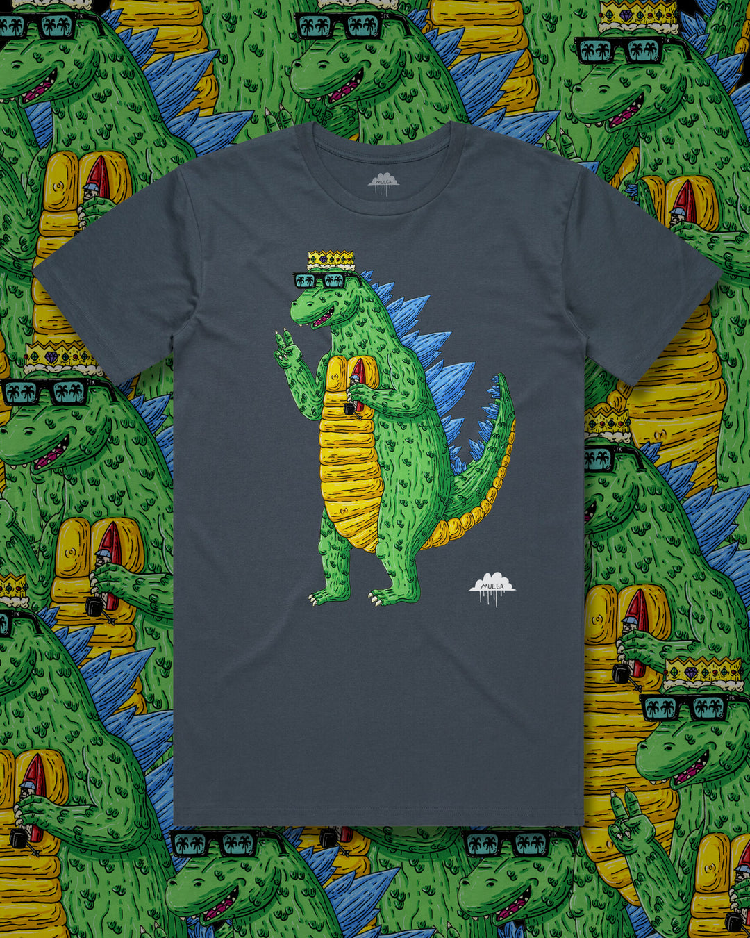 Garth the Godzilla-Men's Tee-Petrol Blue