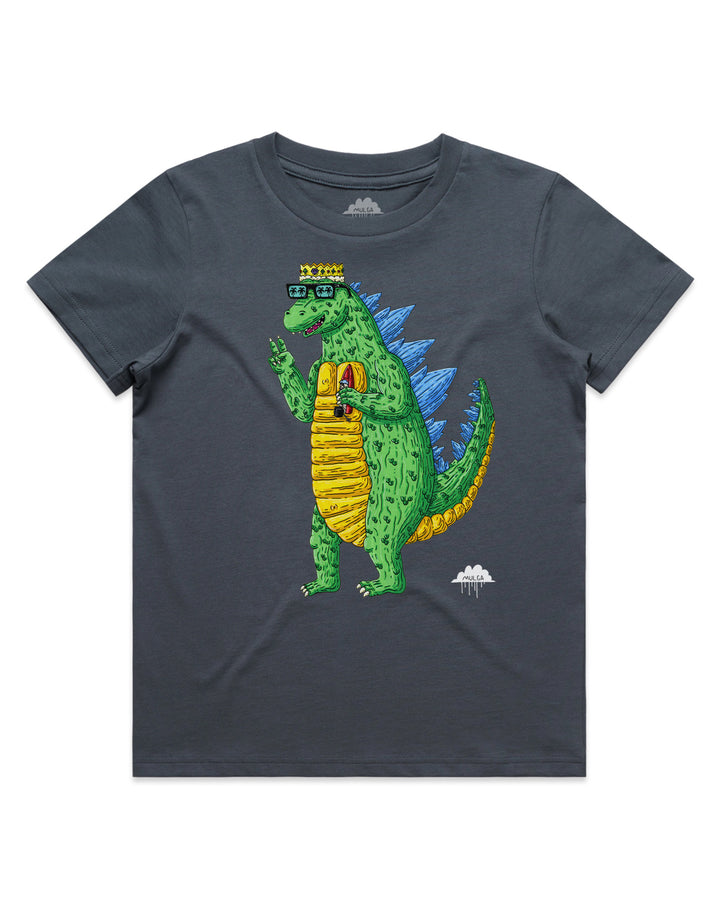 Garth the Godzilla - Kids Tee - Petrol Blue