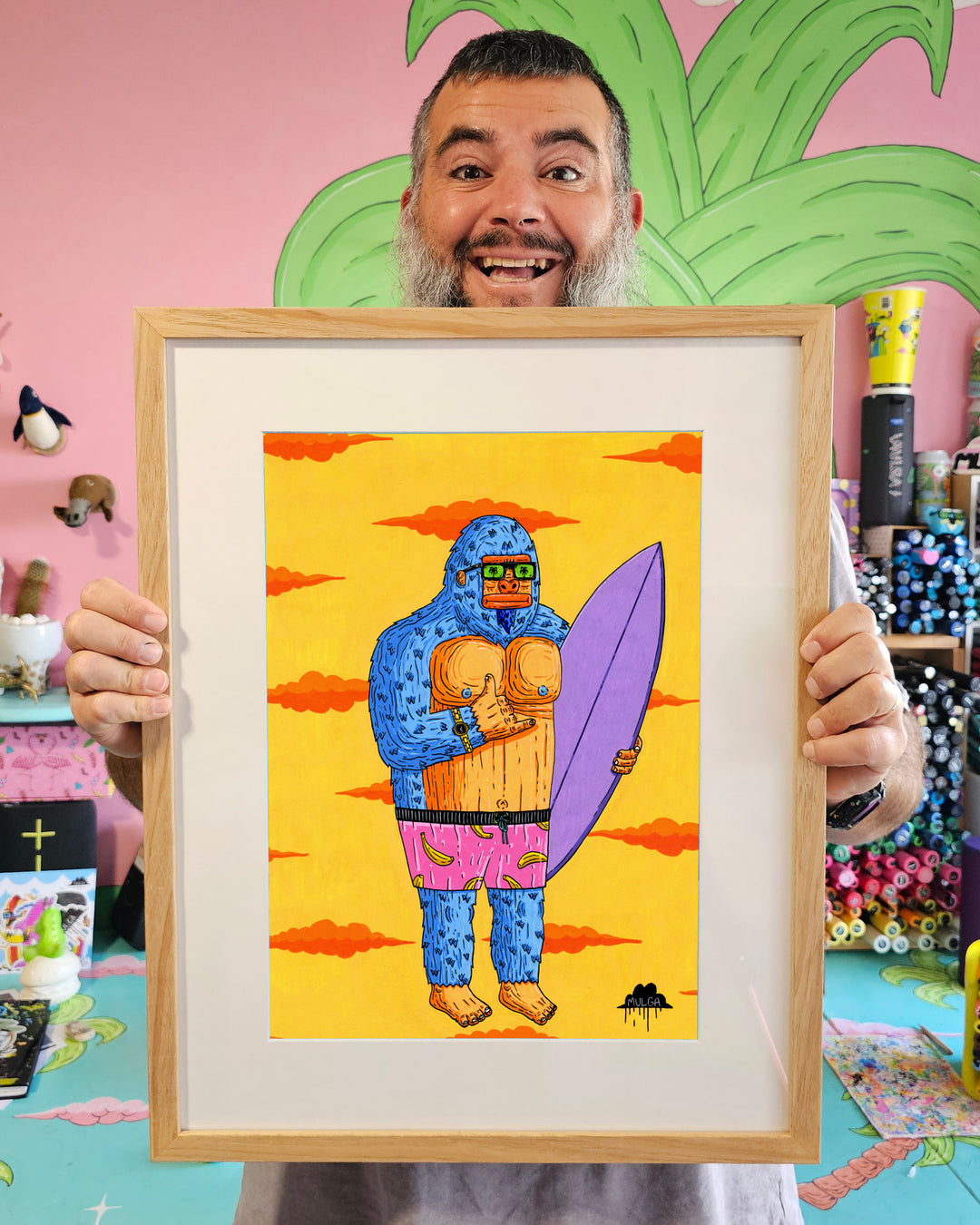 Gonzo the Surfing Gorilla - Original Painting