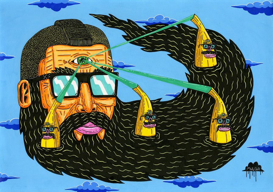 Laser Beam Larry & his Banana Boys - Fine Art Print – Mulga The Artist