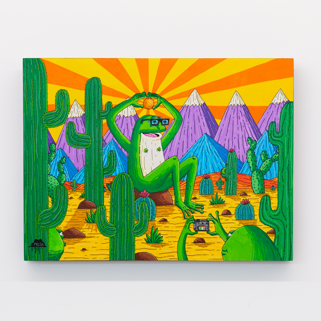 Frogs holiday to the desert - Original Painting