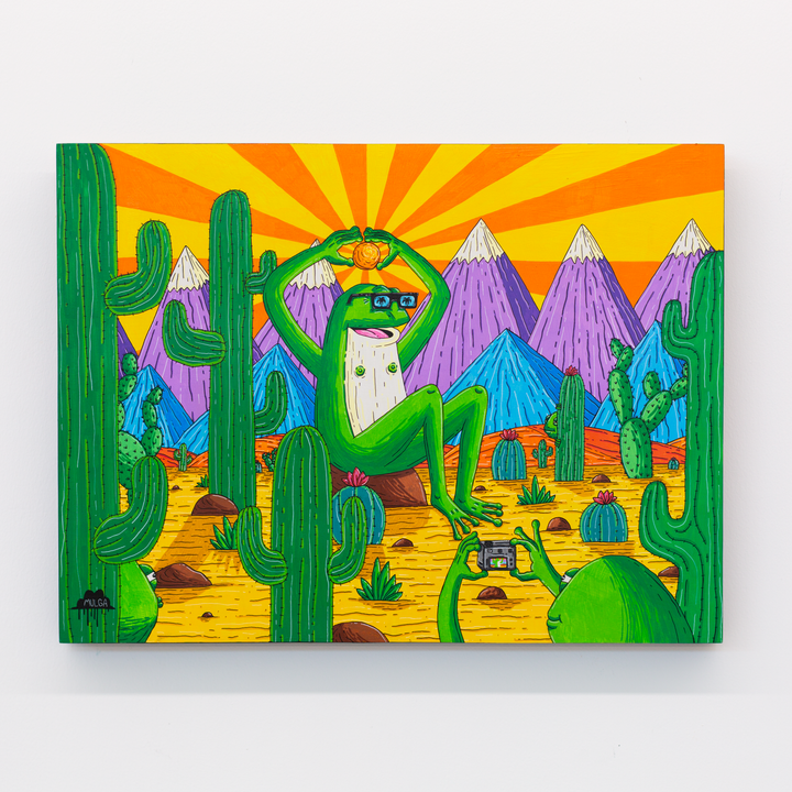 Frogs holiday to the desert - Original Painting