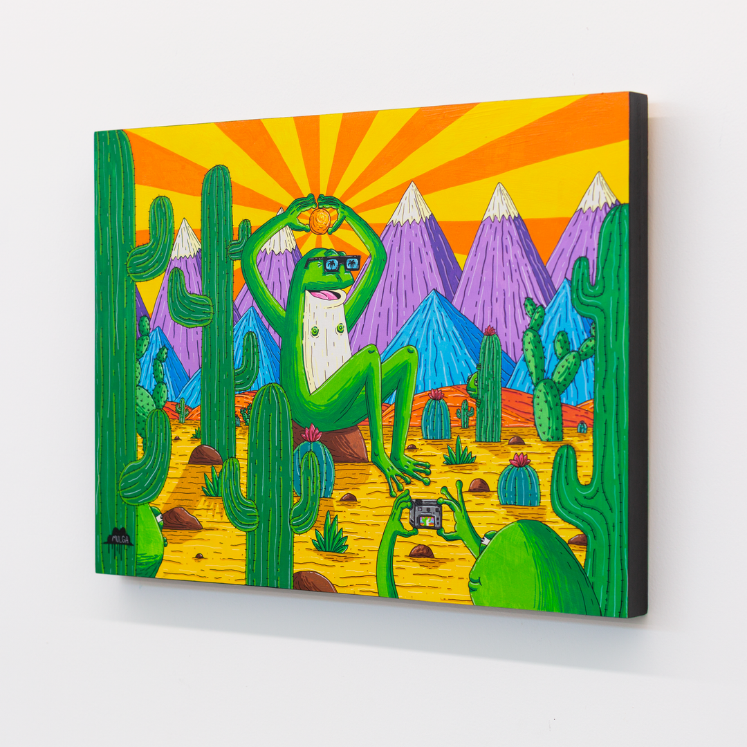 Frogs holiday to the desert - Original Painting