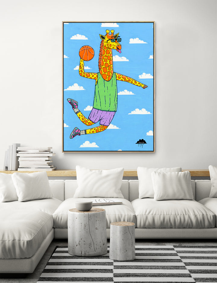 Noah the B-Ball Giraffe  - Fine Art Print