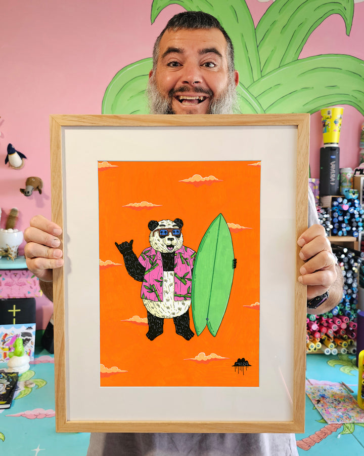 Pablo the Surfing Panda - Original Painting