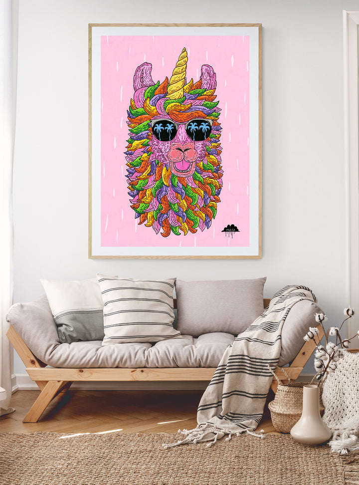 Pearl the Llamacorn - Fine Art Print