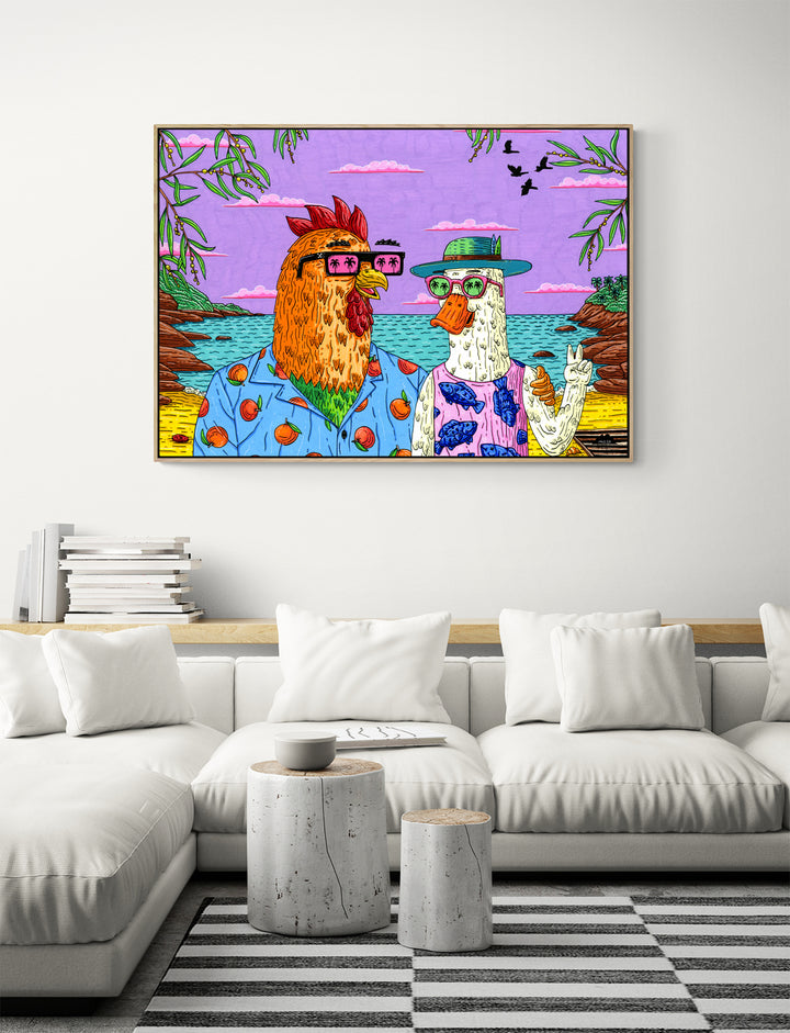 Sam the Chicken & Nat the Duck - Fine Art Print