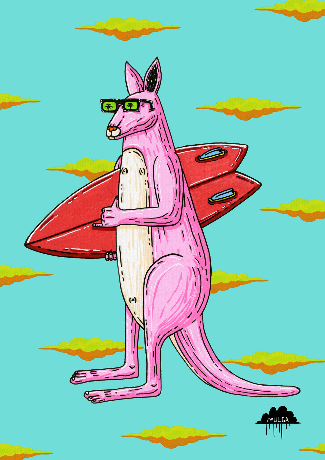 Shaka Shane the Kangaroo - Fine Art Print
