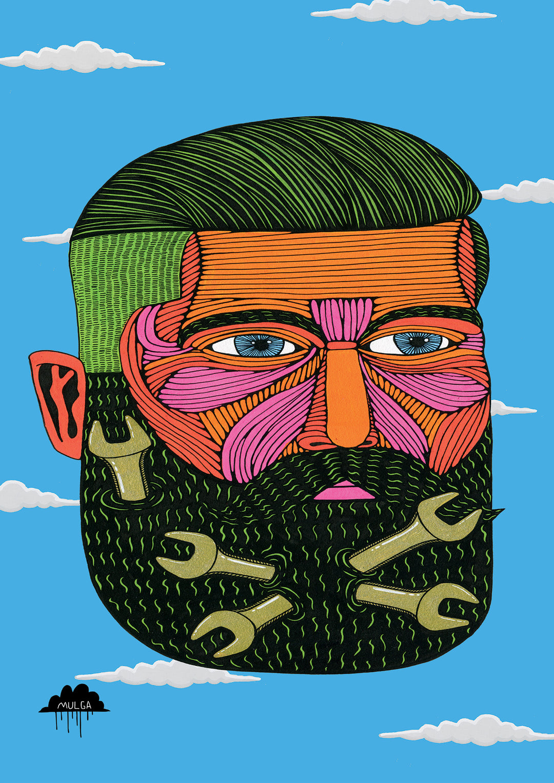 Spanner Beard Samson - Fine Art Print
