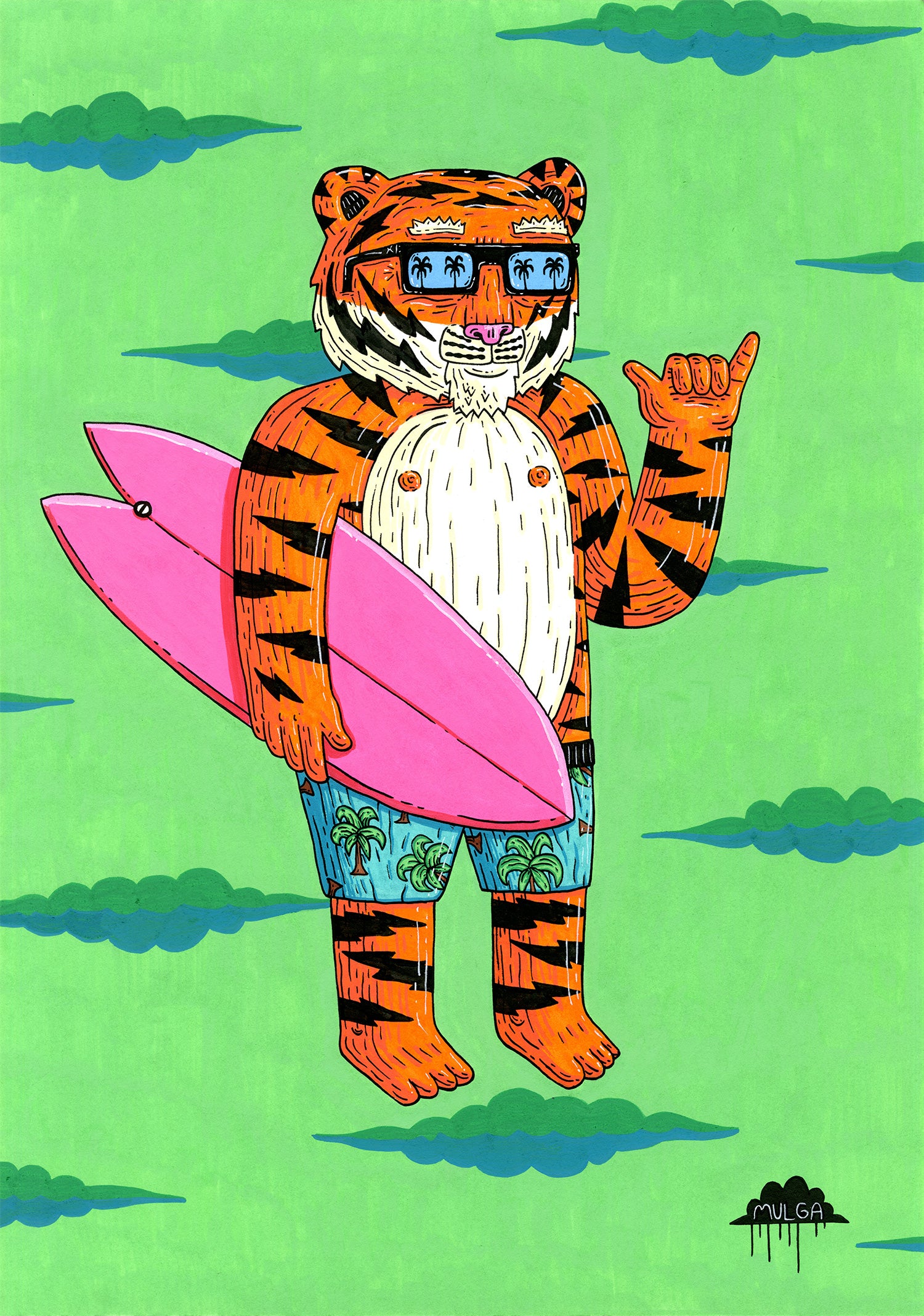 Teebo the Tiger - Original Painting – Mulga The Artist