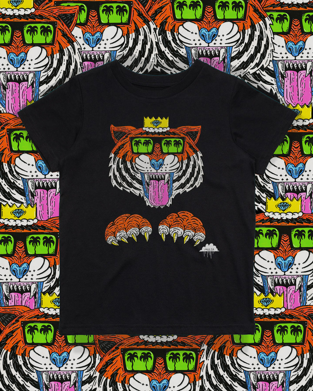 King Louis the Tiger - Kids Tee - Black