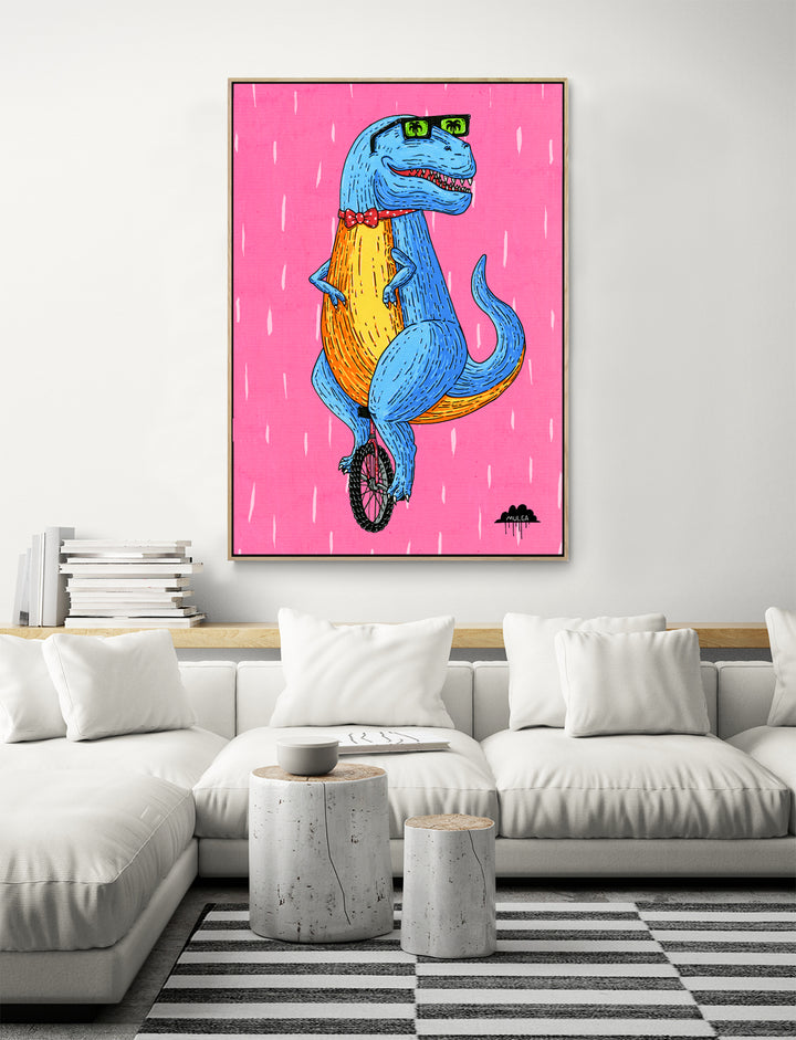 Tyrone the Unicycle T-Rex - Fine Art Print