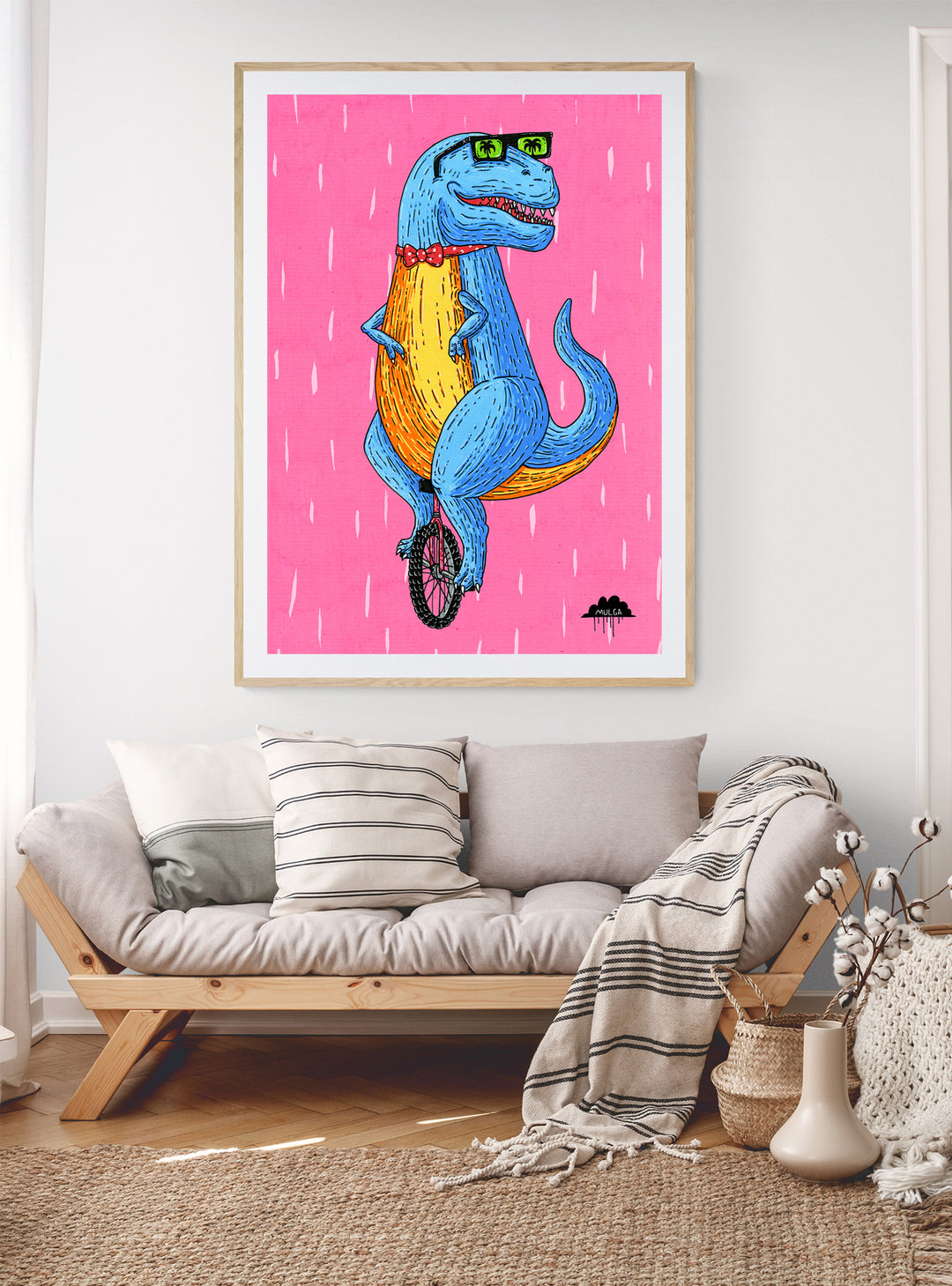 Tyrone the Unicycle T-Rex - Fine Art Print