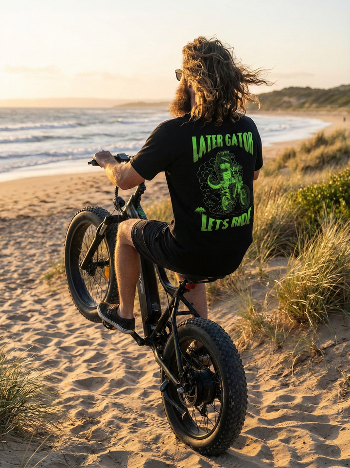 Later Gator - Let's ride -Men's Crew Neck Tee- Black