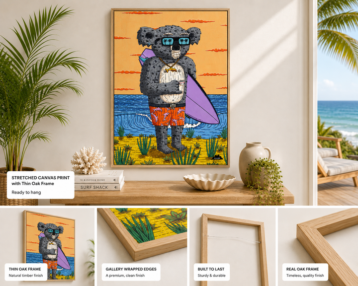 Surfer Sam the Koala - Premium Giclée Fine Art Print