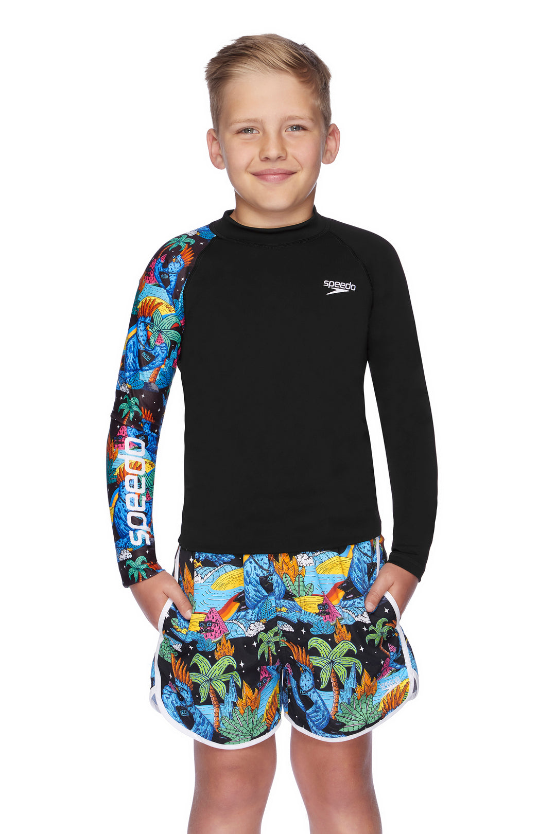 Mulga X Speedo - Riley the Cockatoo - Boys Long Sleeve Sun Top