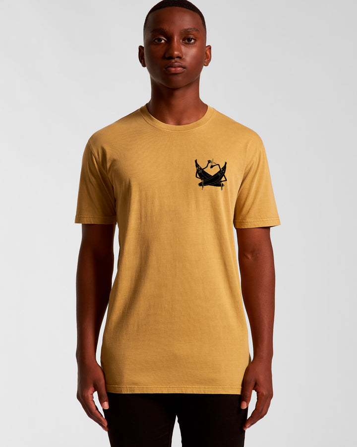 Black Bananas Surf Club -Men's Tee-Faded Mustard