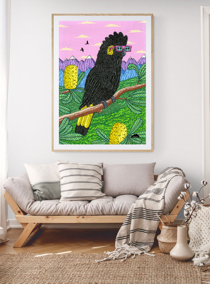 Bettina the Black Cockatoo - Fine Art Print