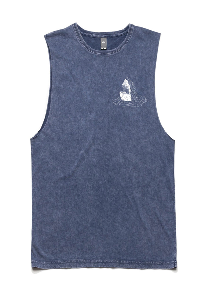 Come on in Shark-Men's Tank-Blue Stonewash