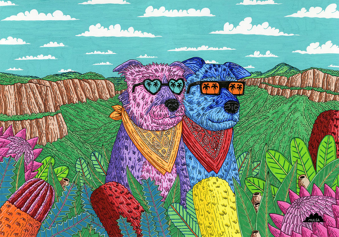 Floyd and Flick the Doggies - Fine Art Print