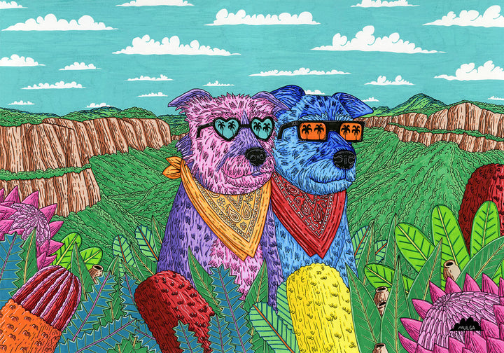 Floyd and Flick the Doggies - Fine Art Print