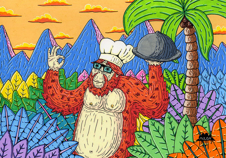 *SOLD* Gary the Orangutan Chef - Original Painting