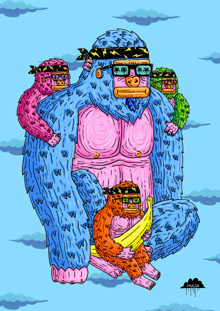 Gordie the Gorilla & the Rascals - Fine Art Print