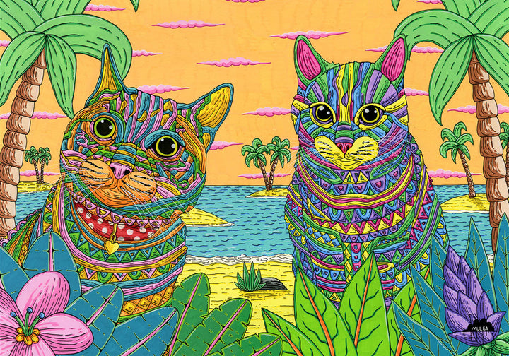 Haru and Nagi the Cat Broski's - Fine Art Print